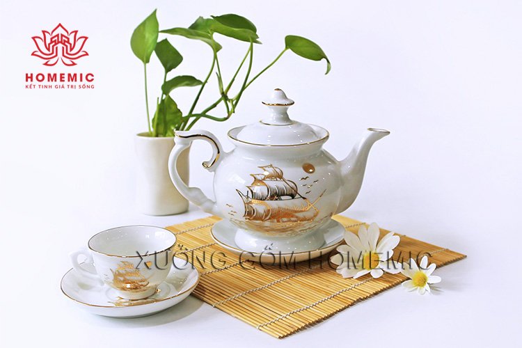 Bộ Trà Đài Cát Thuận Buồm Kẻ Vàng