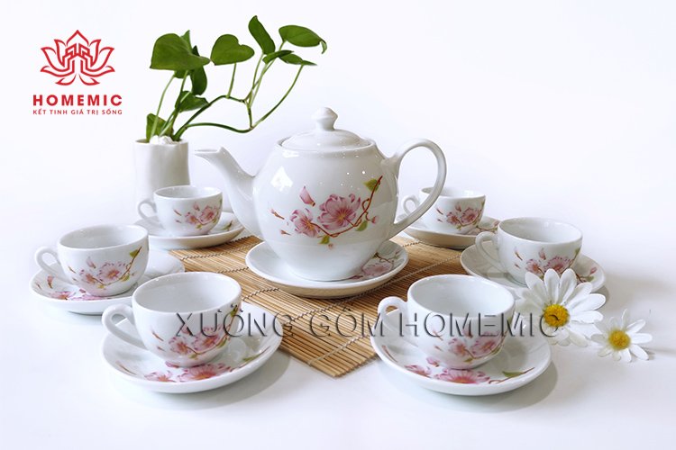 Bộ Trà Dáng Minh Long Hoa Đào