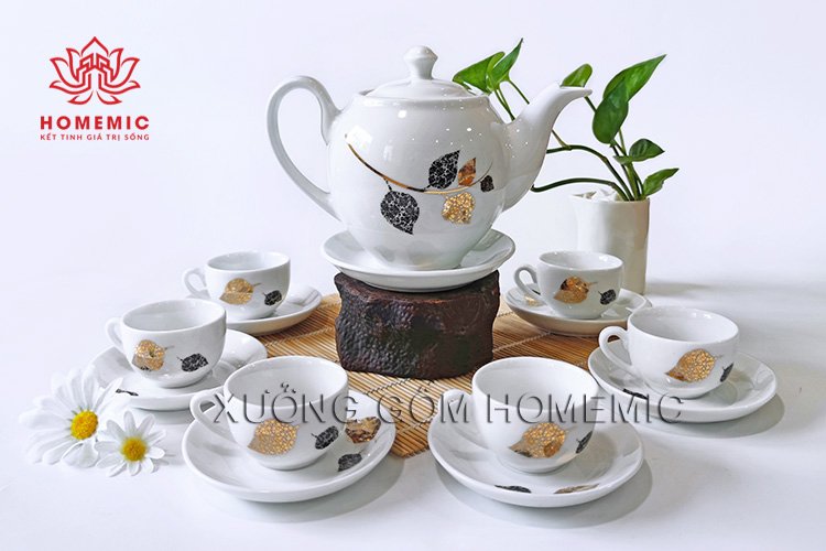 Bộ Trà Dáng Minh Long Lá Kim Ngân