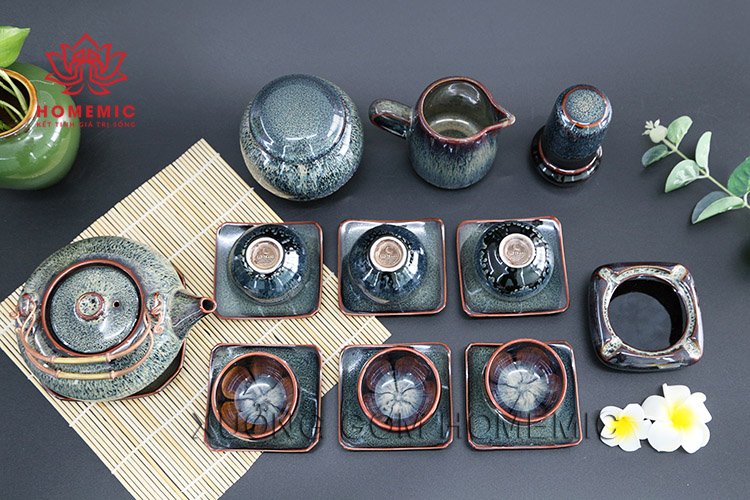 Bộ Trà Giang Tây Ghi Hoa - Gốm sứ Bát Tràng