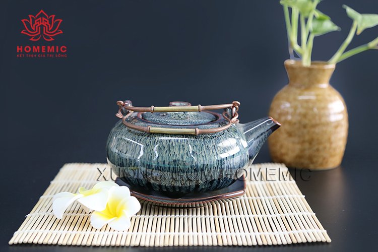 Bộ Trà Giang Tây Ghi Hoa - Gốm sứ Bát Tràng