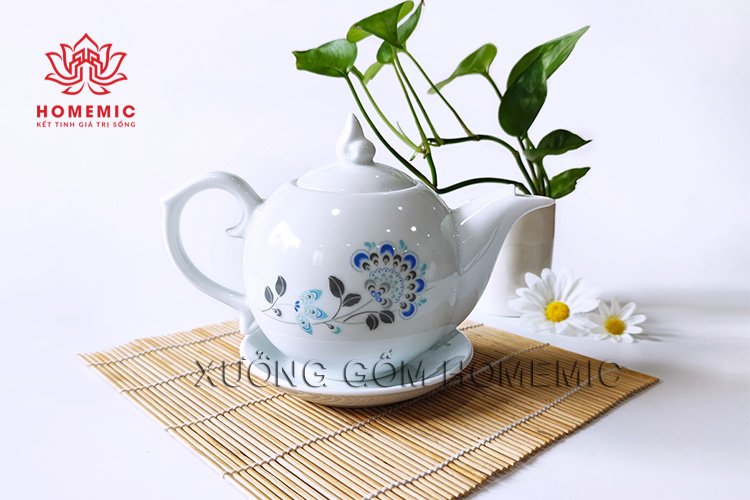 Bộ Trà Ngọn Lửa Hấp Hoa Xanh