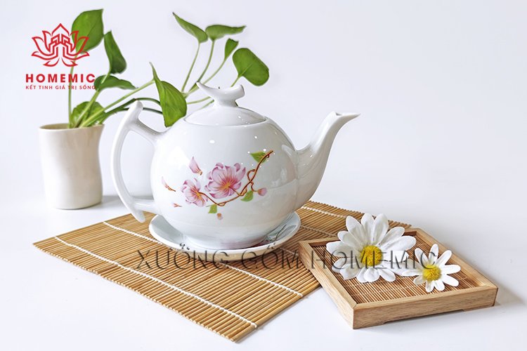 Bộ Trà Trăng Khuyết Hoa Đào